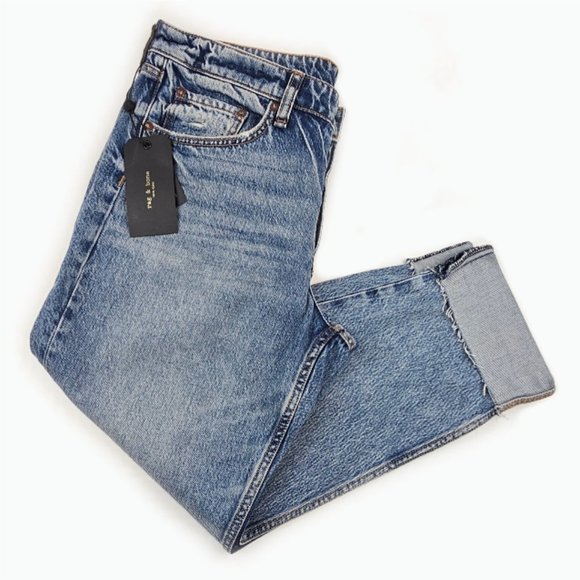 rag & bone Rosa Distressed Roll Cuff Boyfriend Jeans - Picture 3 of 9